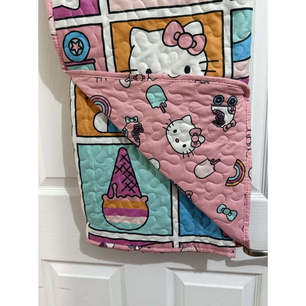 Hello Kitty & Friends Reversible Quilted Blanket Twin 60x80" Ice Cream - Picture 2 of 2